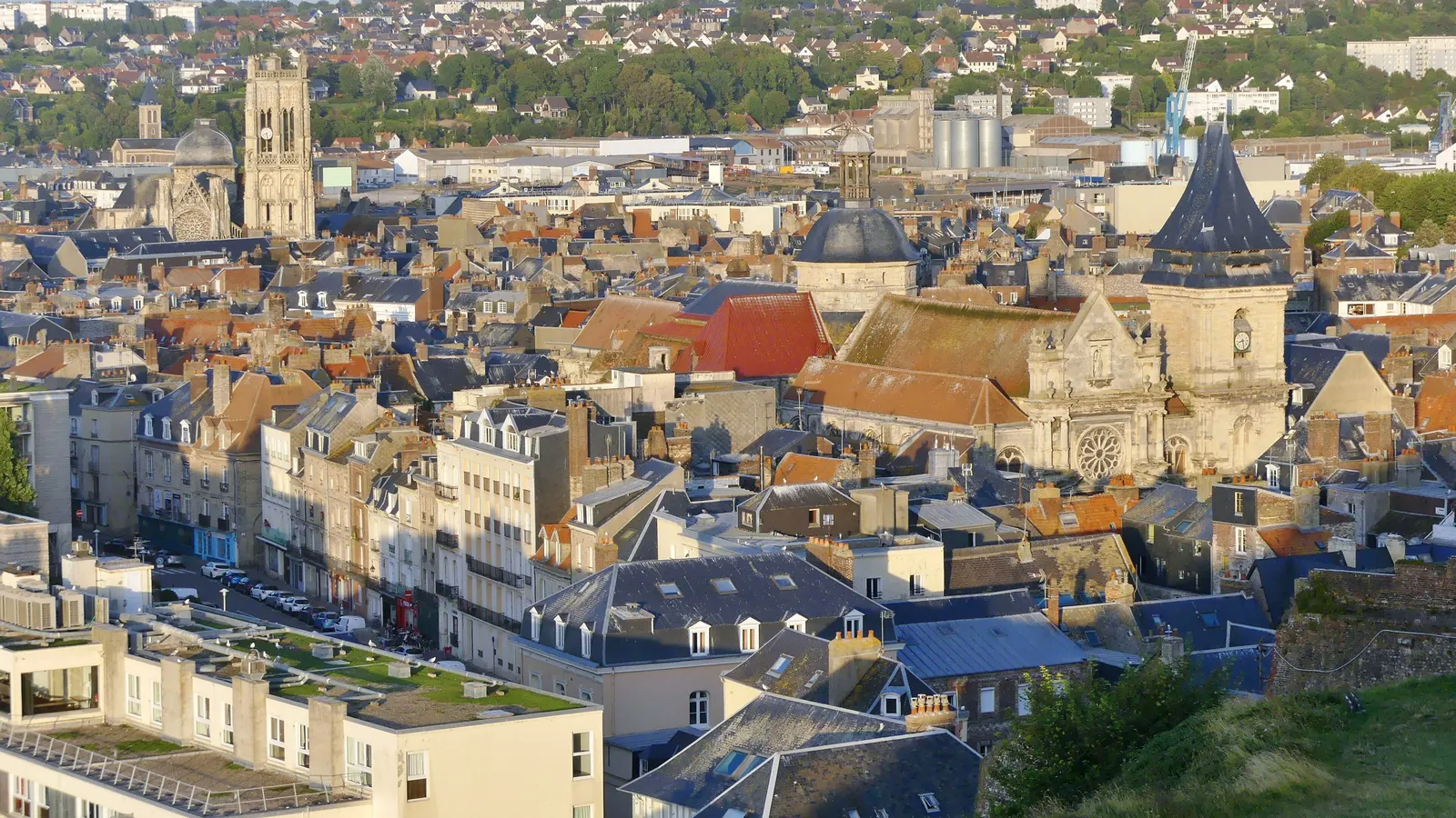 Le centre historique de Dieppe vu du château